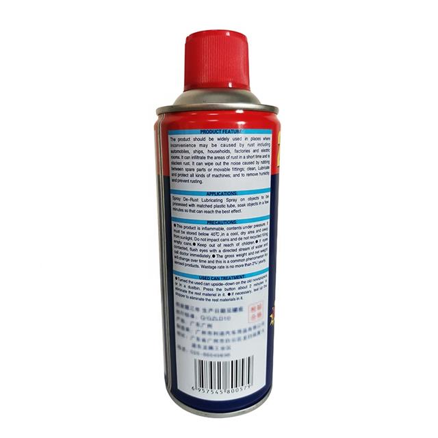 Eliminador de óxido de aceite penetrante en aerosol lubricante antióxido